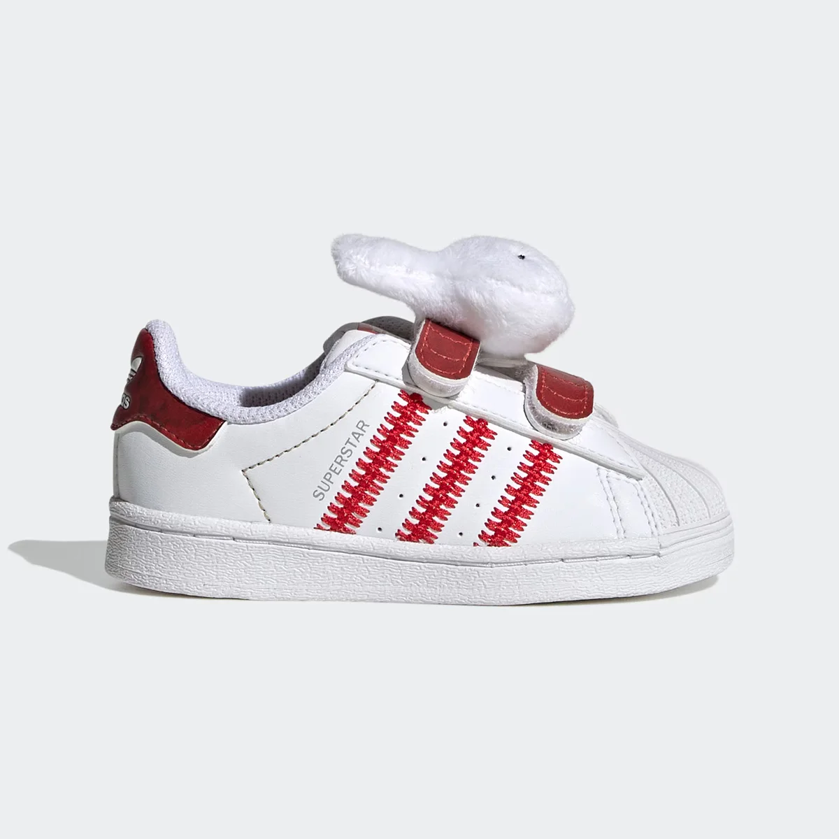 2026 New Adidas Baby Girls Miffy Superstar Shoes Cute Plush Bunny Adjustable Strap Casual Sneakers for Toddler Kids IF5006