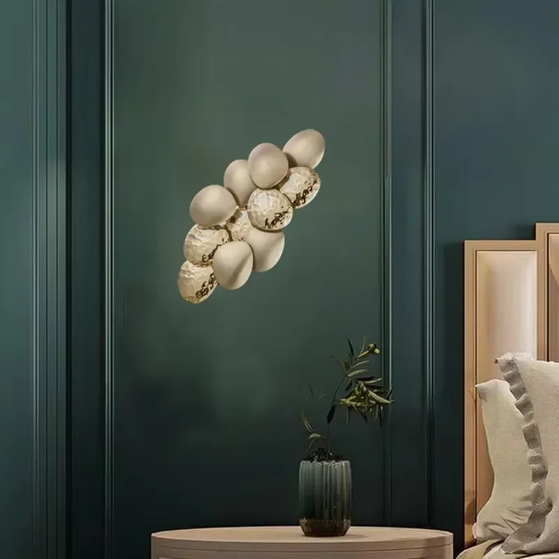 Hot Sell Modern Golden Copper Oval Hotel Brass Disc Wall Lamp