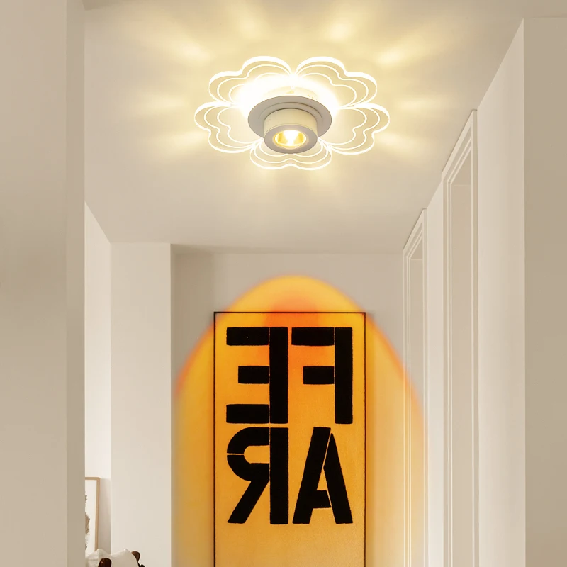 

White Flower Petal Creative LED Wall Lamp For Hallway Entryway Room Decoration Interior Lighting Fixtures Wall Lamp Lampara 조명