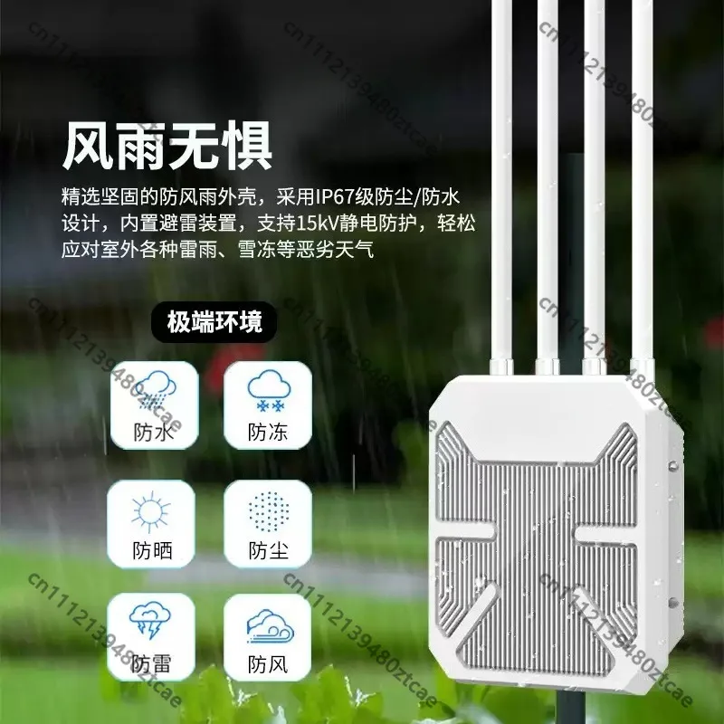WiFi7 Outdoor Wireless AP Dual Band High Power Waterproof Signal Amplifier POE Powered Omni-directional Coverage Access Point