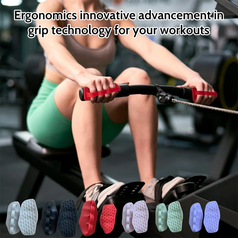 New anti-slip grip for weightlifting, second-generation four-hole silicone weightlifting fitness training grip, suitable for wei