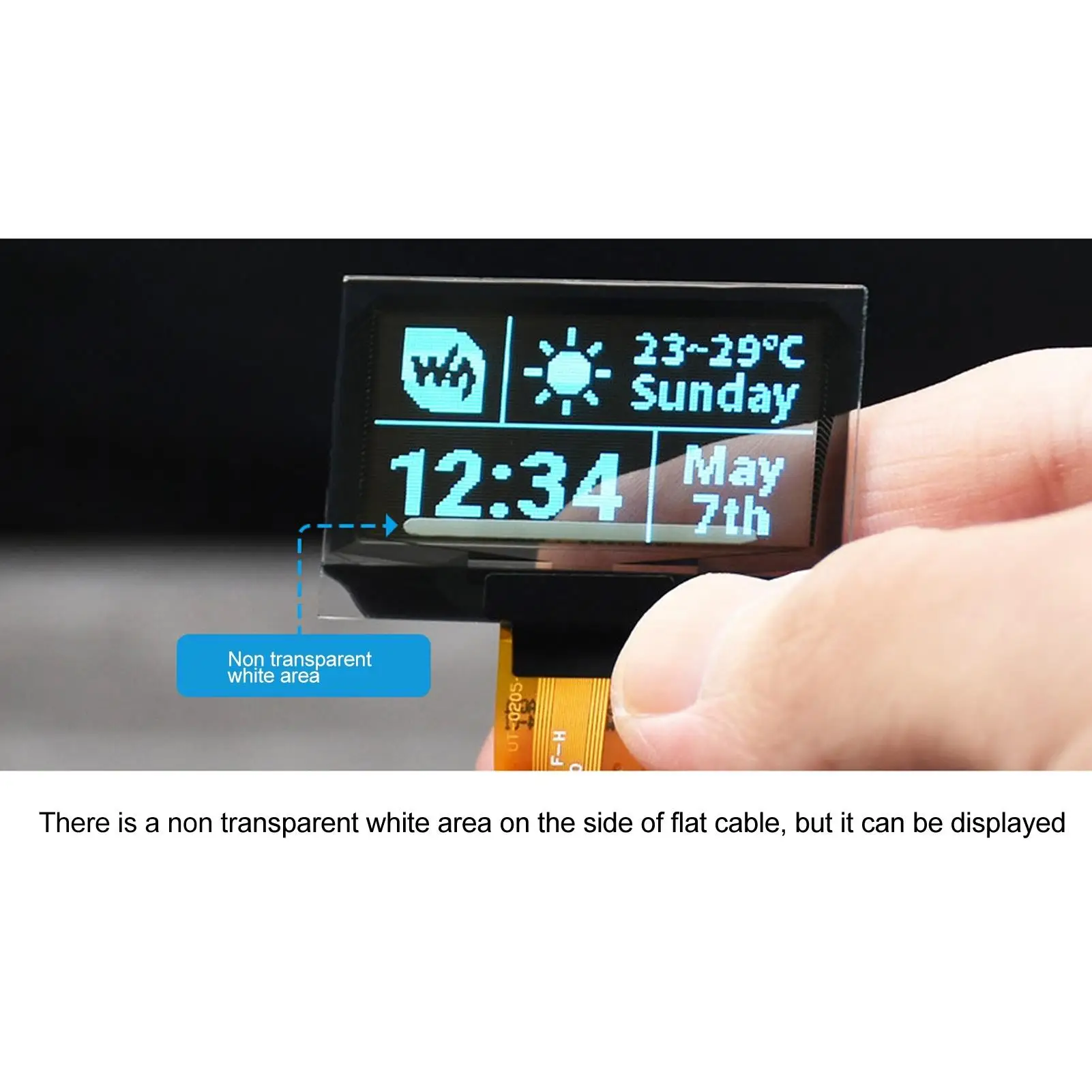 1.51 SPI I2C Transparent Blue Screen Module Kit with RGB for raspberry Pi - Compact Display