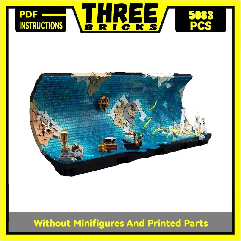 Moc Building Blocks Waves Map Model Technology Bricks Curved map DIY Assembly Street View Toys Gifts For Children