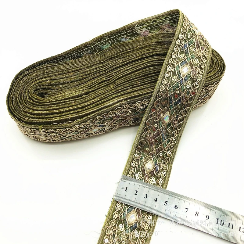 1 Yards Ethnic Style Retro Embroidery Flower Ribbon Garment DIY Ribbon Lace Accessories