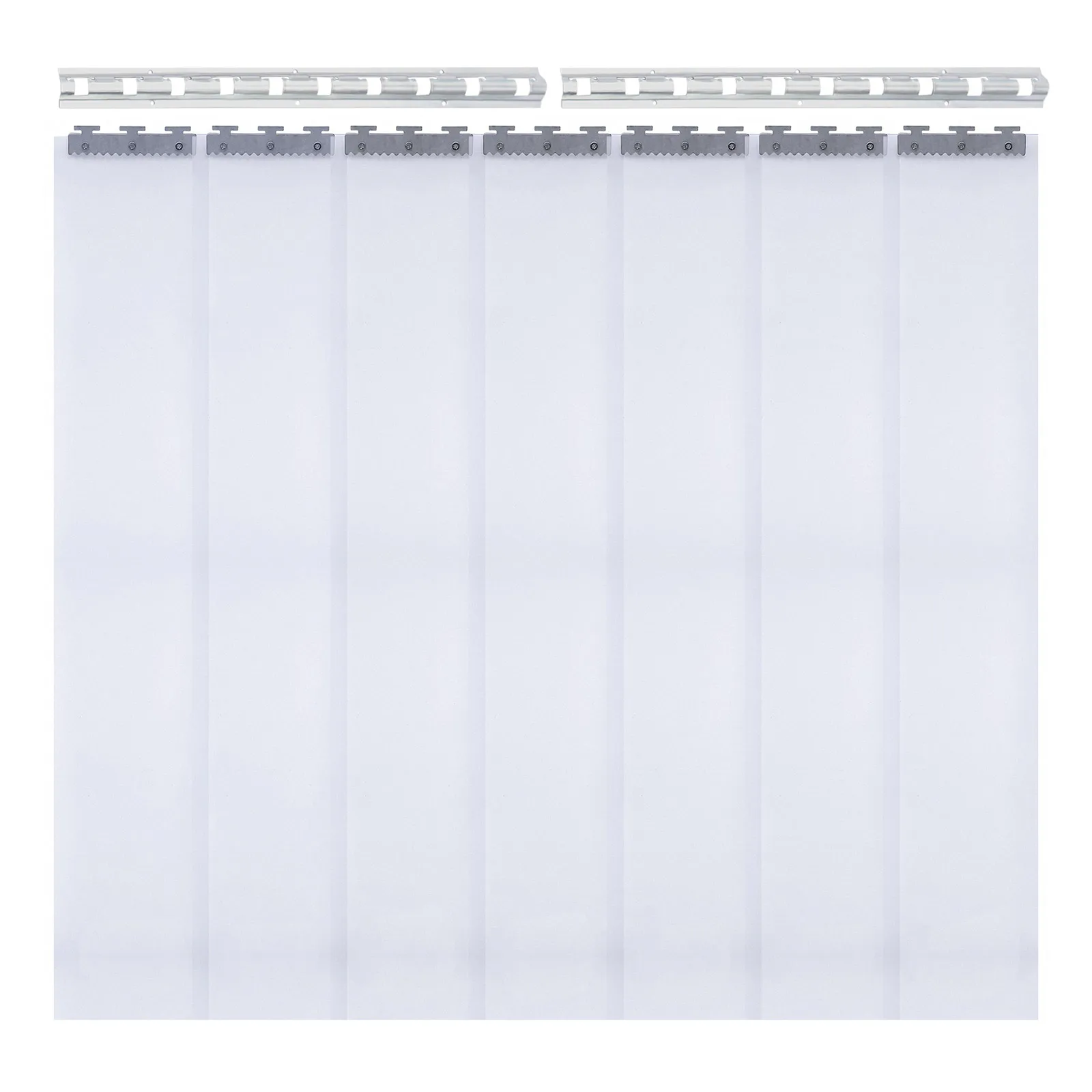 7-teiliger transparenter Streifenvorhang mit Eisenhalterung, PVC-Streifenvorhang für Lagerhallen, Fabriken, Supermärkte und Wohnhäuser – Detail 16