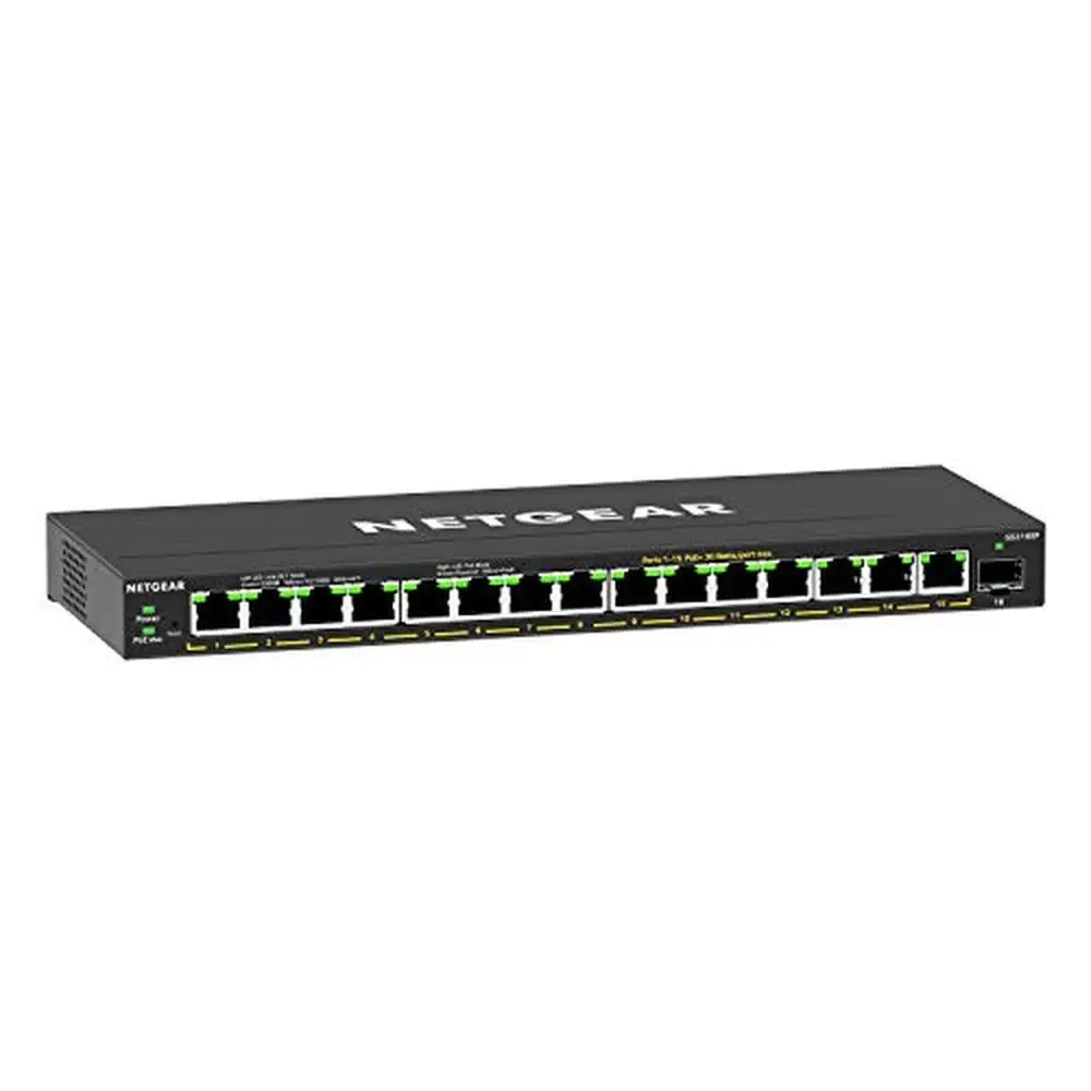 

16-Port Gigabit Ethernet Switch with PoE Functionality Managed Software 1G SFP Uplink Energy Efficient Design Silent Operation