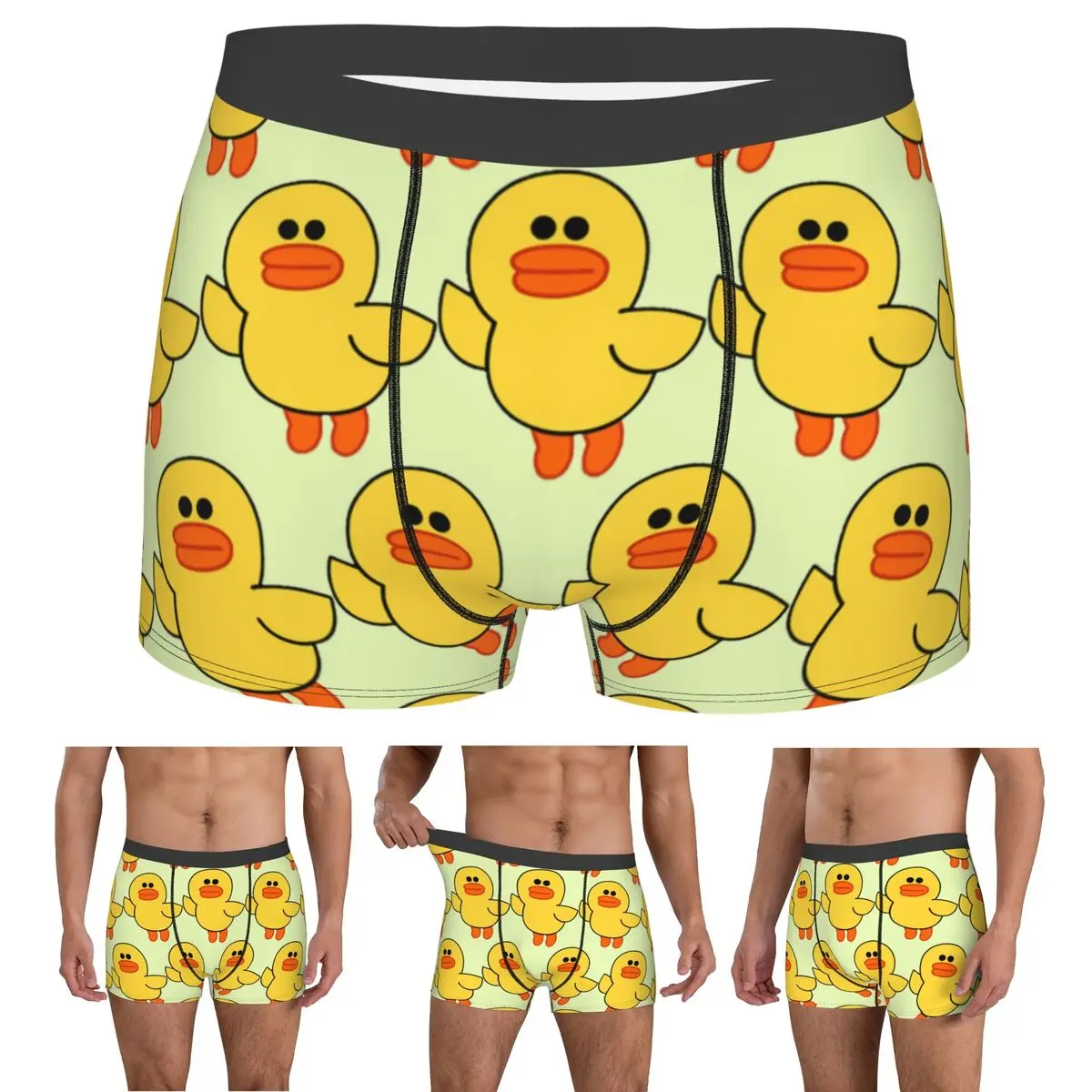 Boxer Underpants Shorts Sally Yellow Chick Line Friends Panties Men Ventilate Underwear for Homme Man Boyfriend Gift