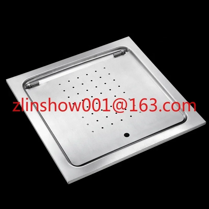 Stainless steel flush squat toilet with lid