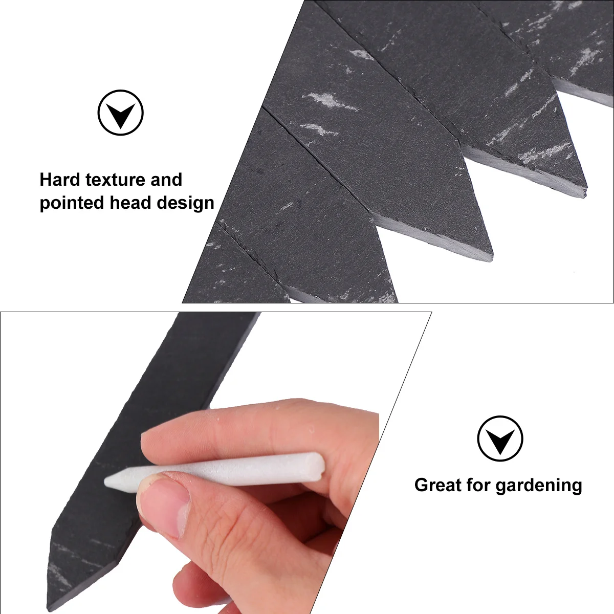 

7pcs Plant Labels With Pen Set Grey Reusable Garden Markers For Herbs Vegetables Flowers Chalk Writing Yard Organizer