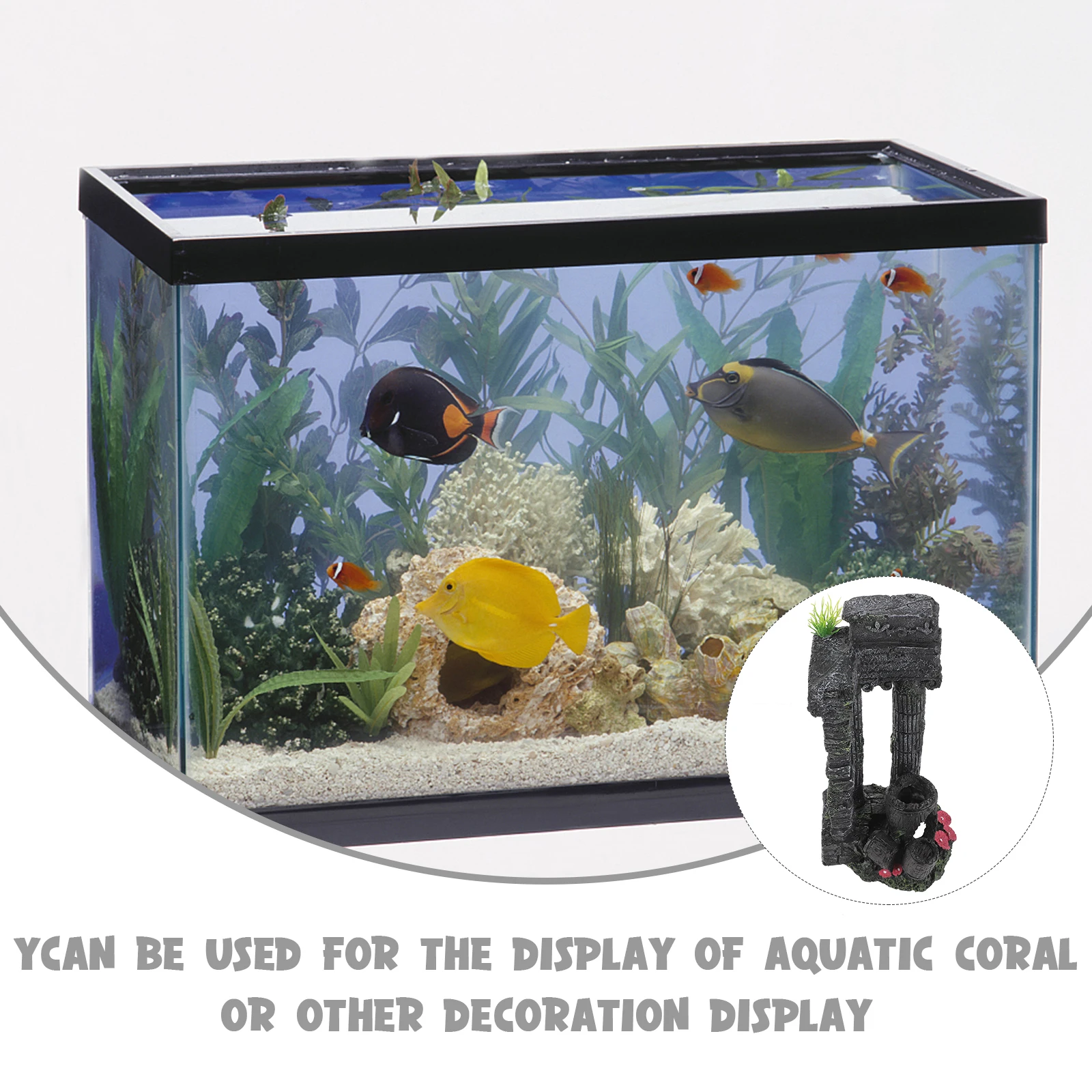 

1Pcs Roman Column Adornment Fish Tank Decoration Aquatic Landscape Supplies Safe Hide Place Non Fading Eco Friendly Stylish