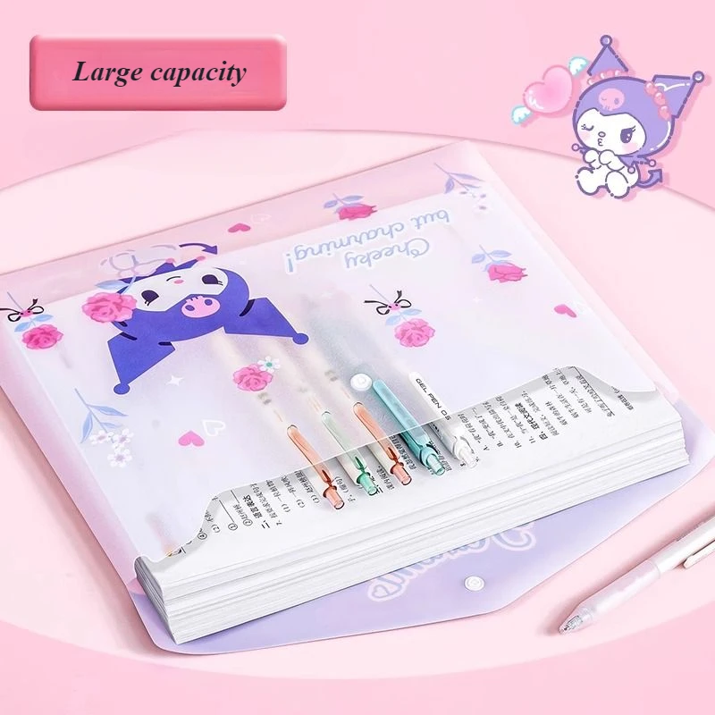 Sanrio family cartoon Hello kitty file bag kuromiMy melody information storage thickened cute waterproof translucent kawaii