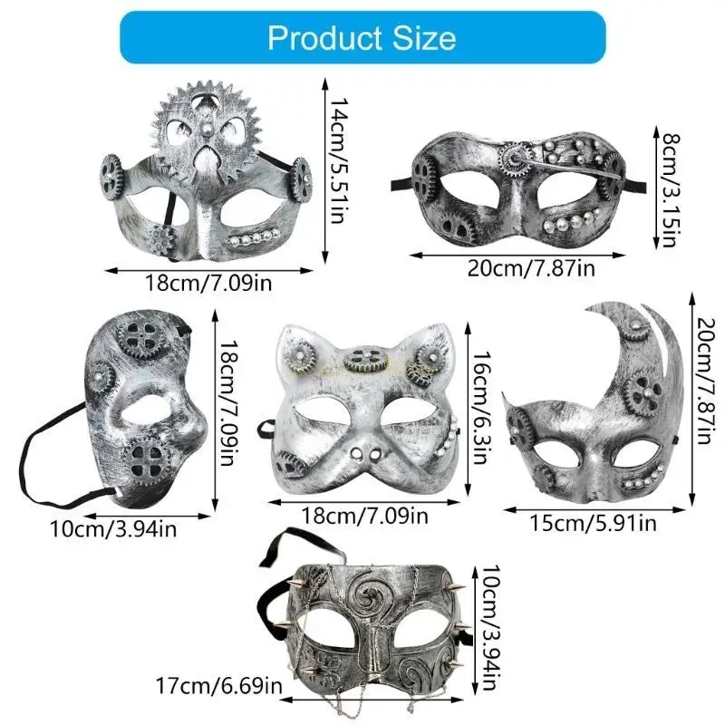 31BF Kostüm Party Maske Maskerade Maske Karneval Maske Steampunk Halbe Gesichtsmaske Augenmaske für Frauen Männer Halloween