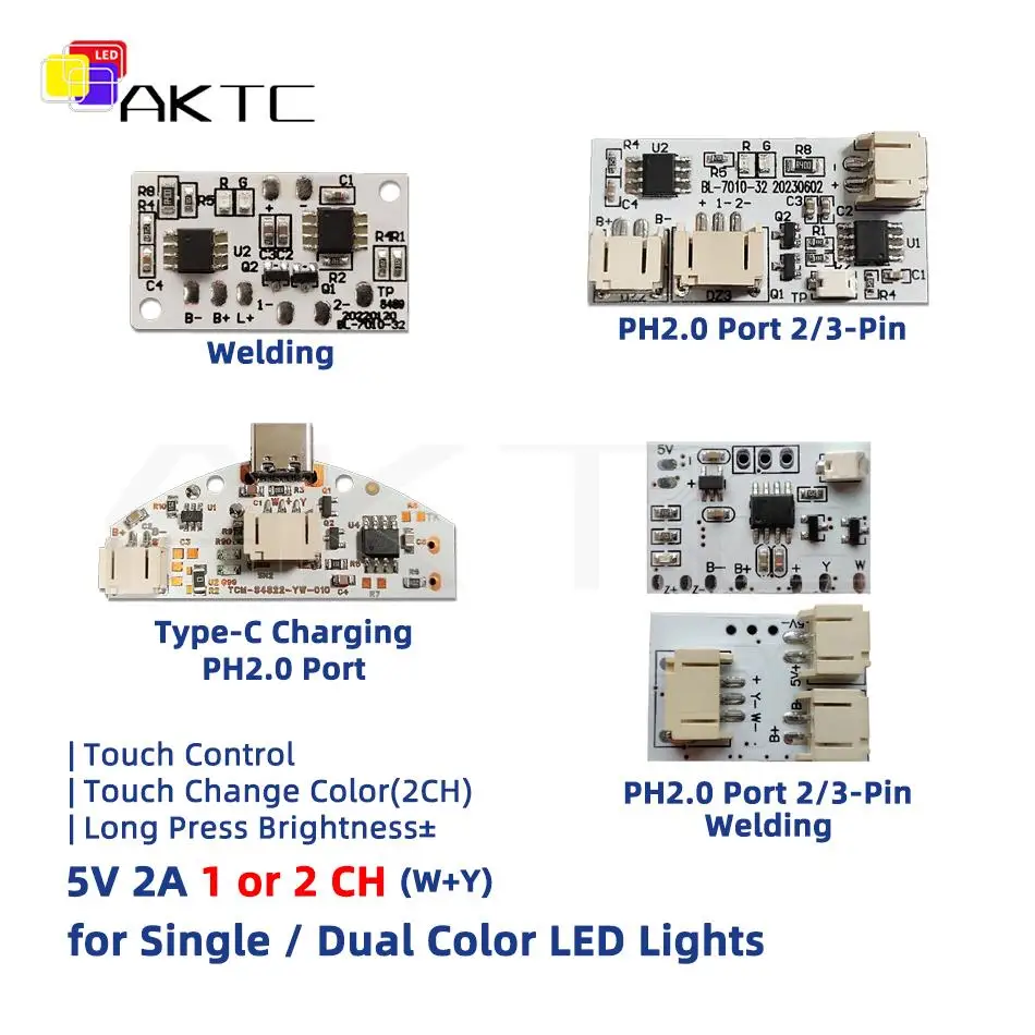 Płyta sterowania dotykowy Mini LED do ładowania 5V 2A pojedynczy/podwójny/ściemniacz RGB włącznik/wyłącznik panelu do lampek do zdjęć bukowych