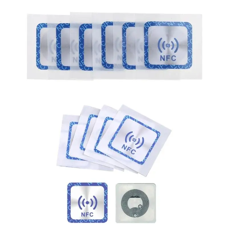 6PCS NFC Stickers Ntag213 Tags Anti Metal Sticker NTAG 213 Label Stickers for Phones Square Sticker 0.98 Inch/1.2 Inches