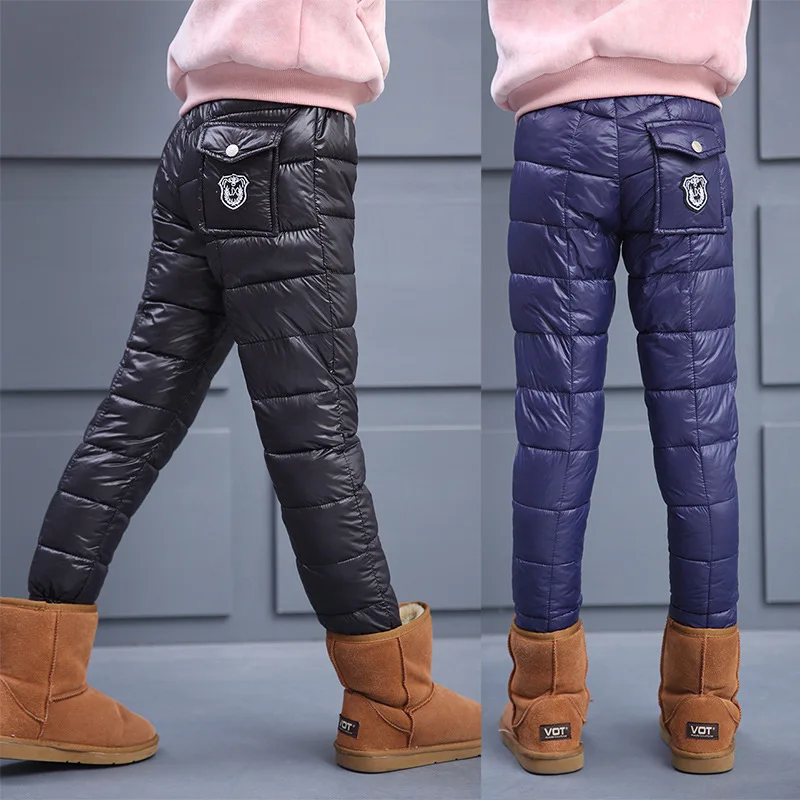 Winter Boys Girls Cotton Padded Pants Warm Down Cotton Pants Trousers Thick Casual Unisex Children Clothing Kids Baby Leggings