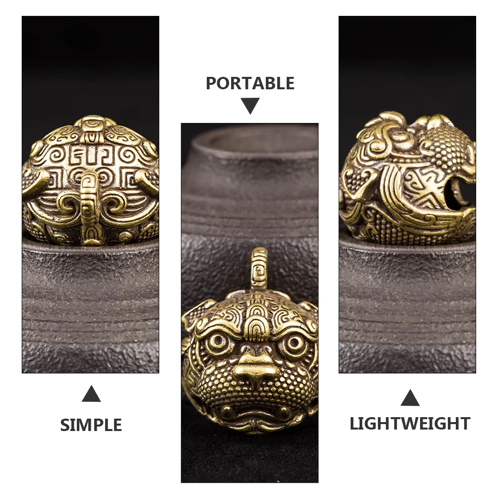 

2Pcs Pixiu Key Chain Pendant Brass Decorative Hanging Bag Pendant Lightweight Vintage Style Accessory Bag Key Decoration