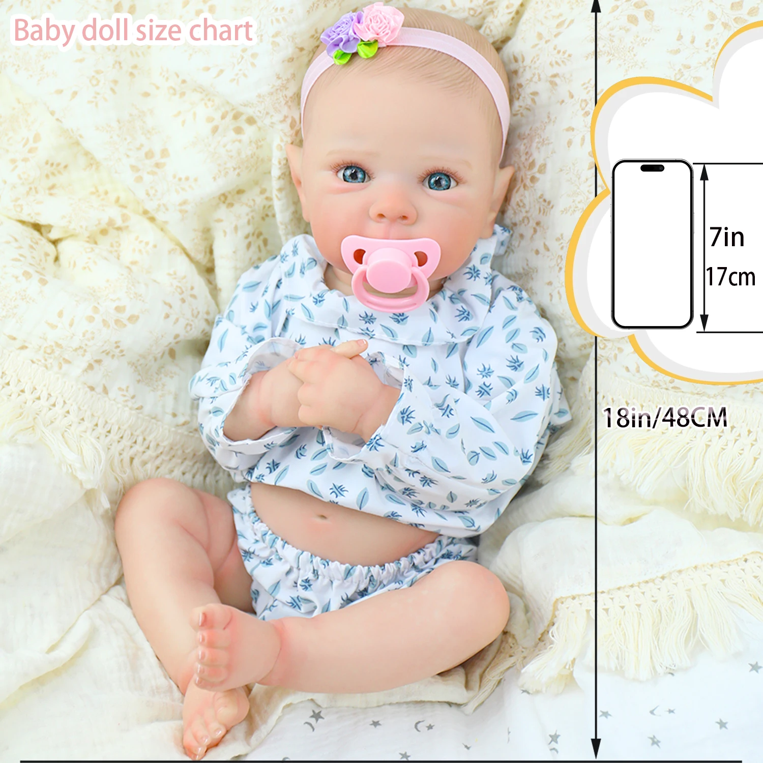 

Lifereborn 18-дюймовые куклы для новорожденных Reborn для девочек Bettie с ручным рисунком волос, реалистичная окрашенная кожа для детских рождественских подарков