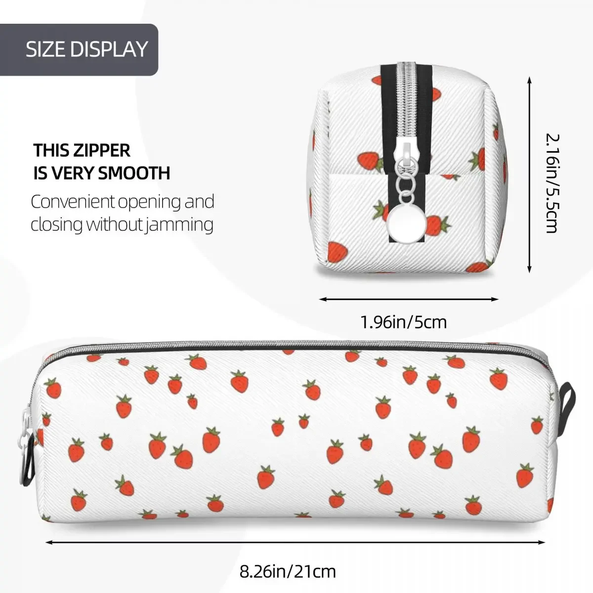 Cute Strawberry Field Pencil Case  Pouch Pen for Girl Boy Big Capacity  Bags School Supplies Gift Stationery