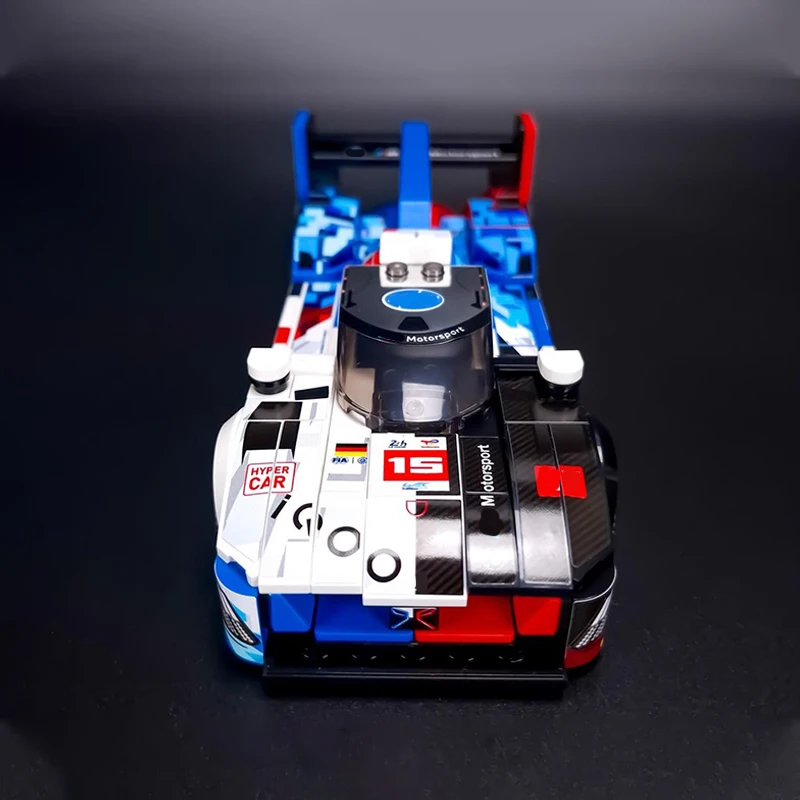 Modello di Auto Sportiva da Corsa Urbana MOC, Mattoncini da Costruzione, Auto Sportiva Ibrida V8, Tecnologia Modulare, Regalo per le Vacanze, Giocattolo da Assemblare per Bambini