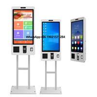 32 Inch Digital Signage Totem Android System Self Cash Payment Pos Pay Self Service Electronic Kiosk With Ticket Printer