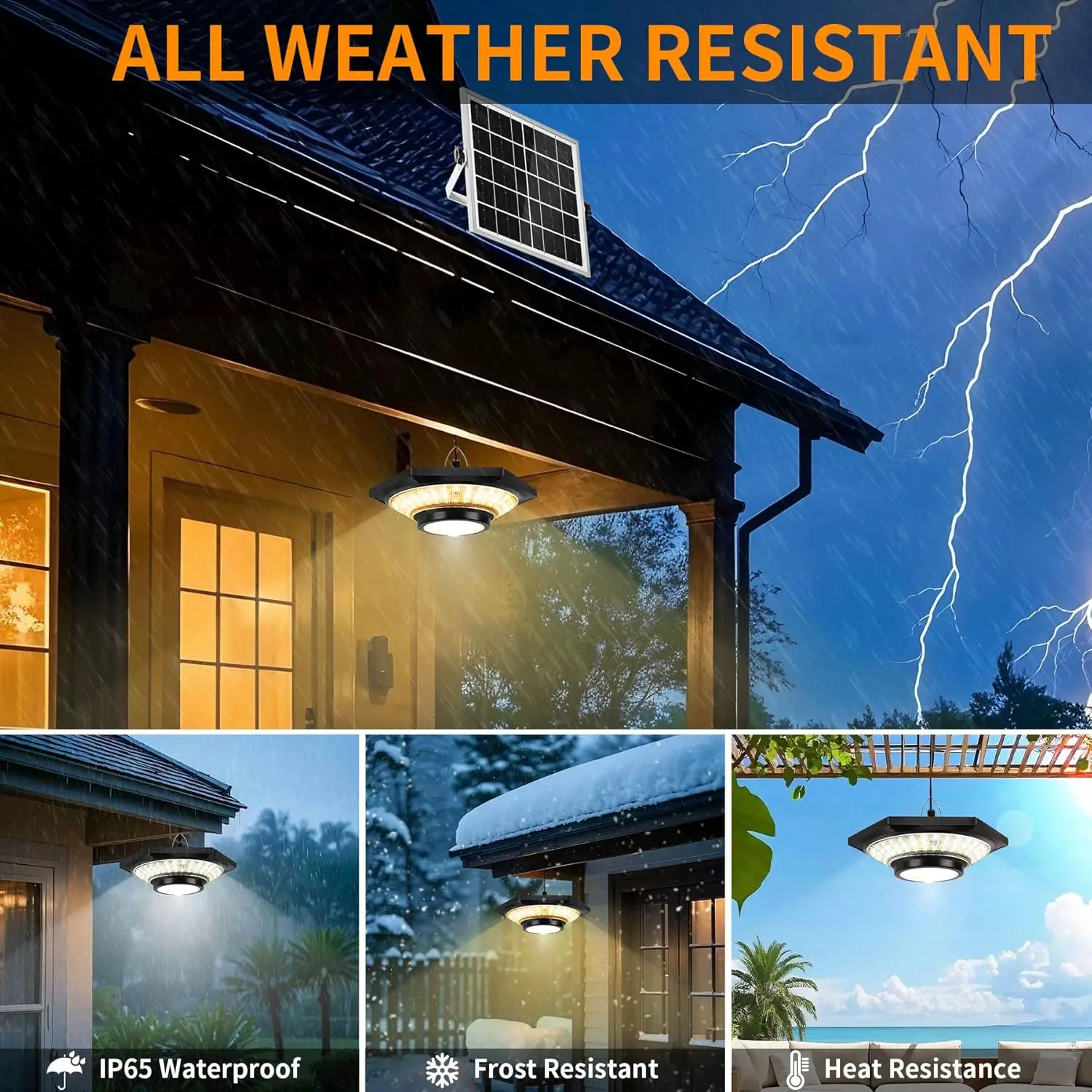 Solar Pendant Lights Outdoor Solar Shed Light Motion Sensor 288 LEDs Dimmable Indoor Barn Lamp Waterproof Gazebo Yard Garage Pat