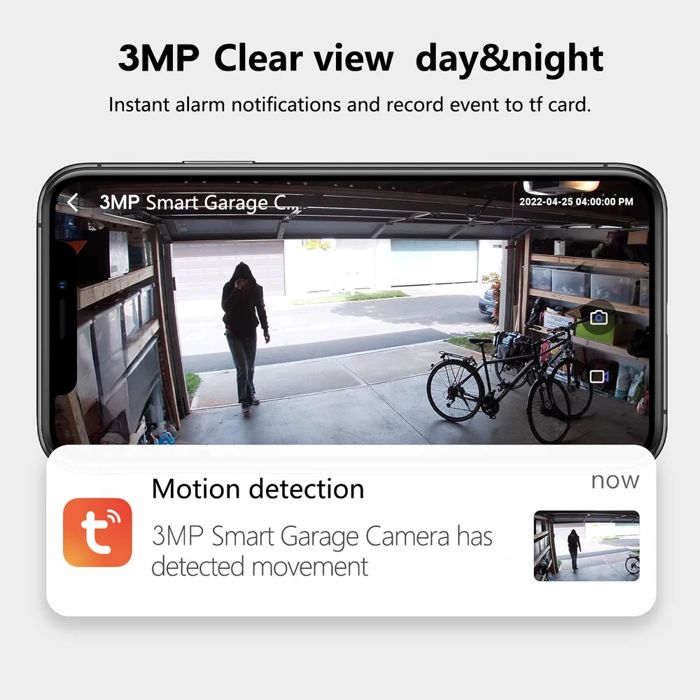 Tuya SmartLife WiFi فتحت باب المرآب مع كاميرا 3MP التحكم عن بعد اتجاهين الصوت للرؤية الليلية تسجيل دعم Alexa Google #5