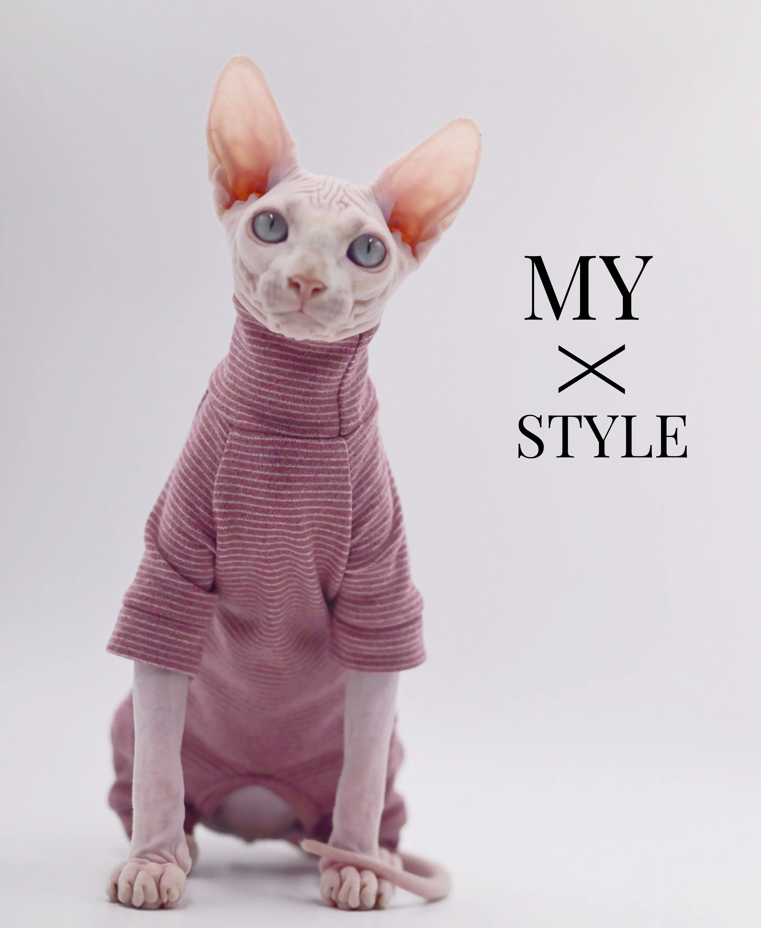 Roupas de gato sem pêlos com capuz de quatro pernas quente e macio para gatos Sphynx para outono e inverno para Devon Rex, Cornish