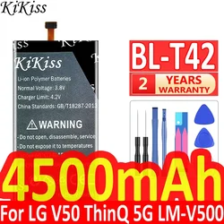 4500mAh KiKiss Powerful Battery BL-T42 For LG V50 ThinQ 5G V50ThinQ BL T42 LM-V500 V500N V500EM V500xm Mobile Phone Bateria