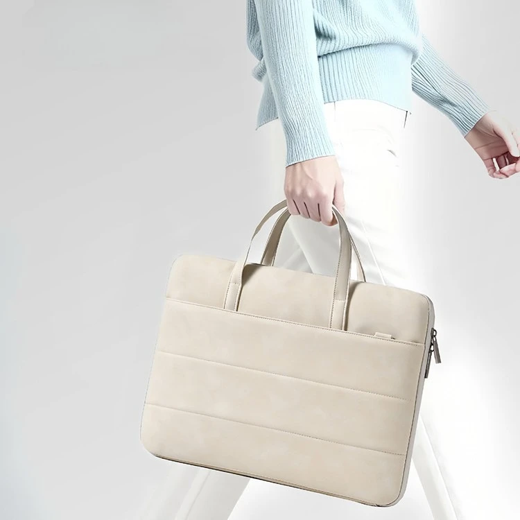 

Leather Laptop Briefcase, 360° Lay-Flat Design for 14" & 16" Devices - Frosted Lining, Premium PU, Versatile Work & Travel Bag