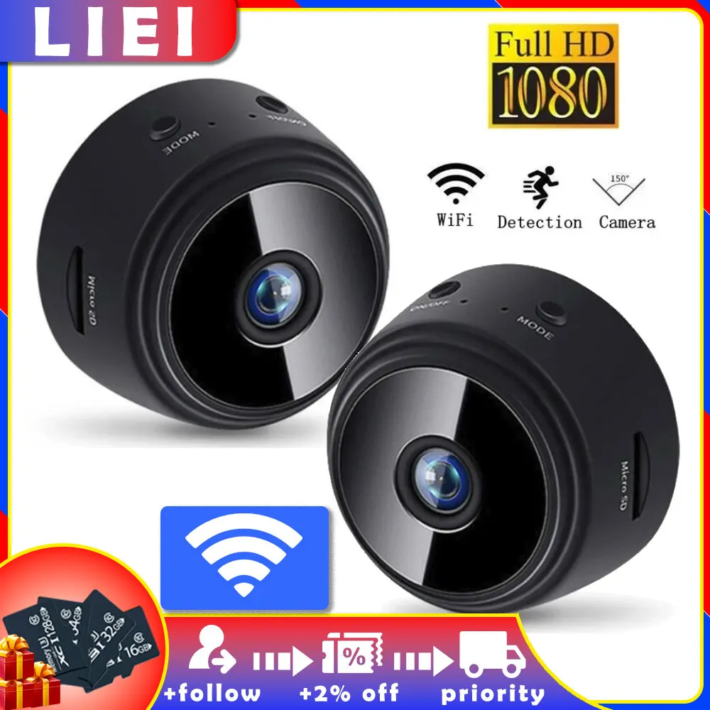 

LIEI 1080HD WiFi A9 Mini Camera Wireless Video Recorde Security Protection Camera For Infants And Pets Smart Home Monitoring Cam