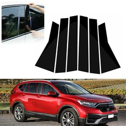 6Pcs Gloss Black Pillar Posts Door Side Decor Fit For HONDA CRV 2017 2018 2019 2020 2021 2022 Window Cover BC Colum Sticker