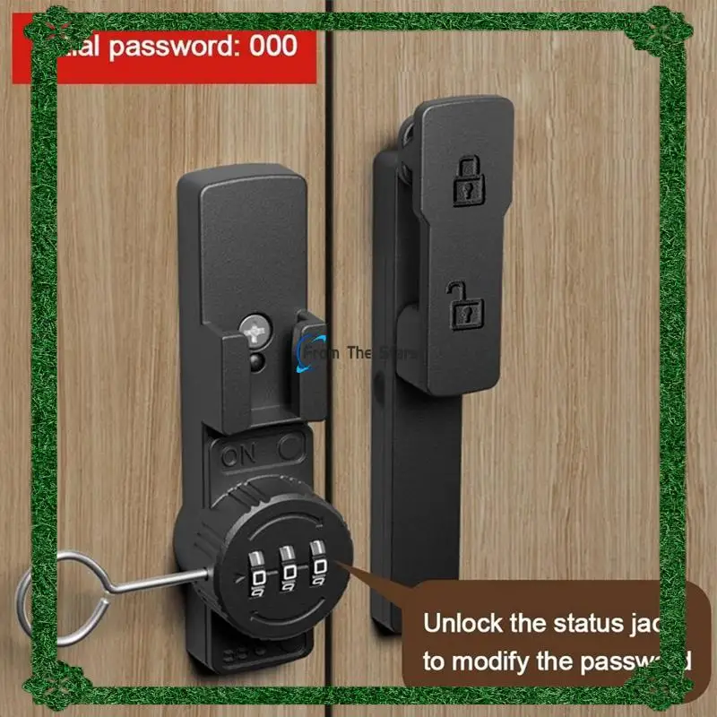 180 Degrees Sliding Door Lock Interior Door Bolt Free-Punch Anti-Theft Door Lock Bolt A