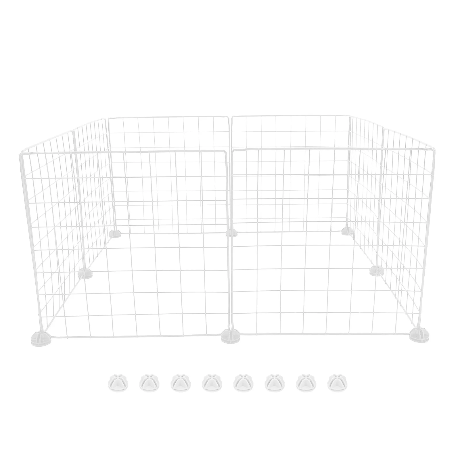 

8pcs Small Animal Playpen Panels Metal Wire Grid Cage For Indoor Outdoor Use Pet Fence For Guinea Pigs Hamsters Puppy