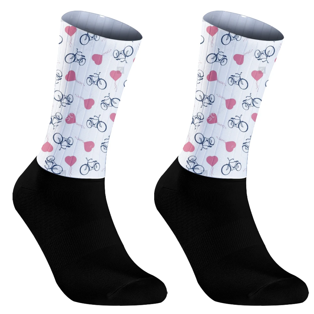 Neue rutsch feste Socken Radfahren Aero Sport Fahrrad Socken Sommer cool atmungsaktives Silikon