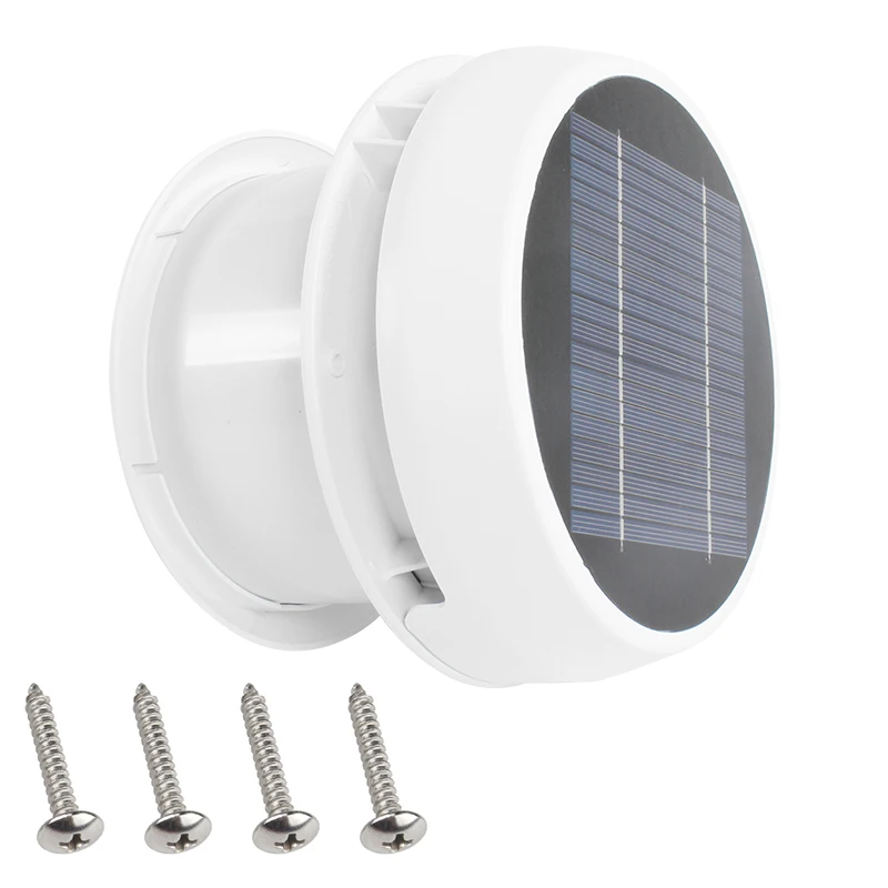 12V 2W RV Roof Vent with Solar Power Supply White Caravan Exhaust Fan for Camper Caravan Travel Trailer