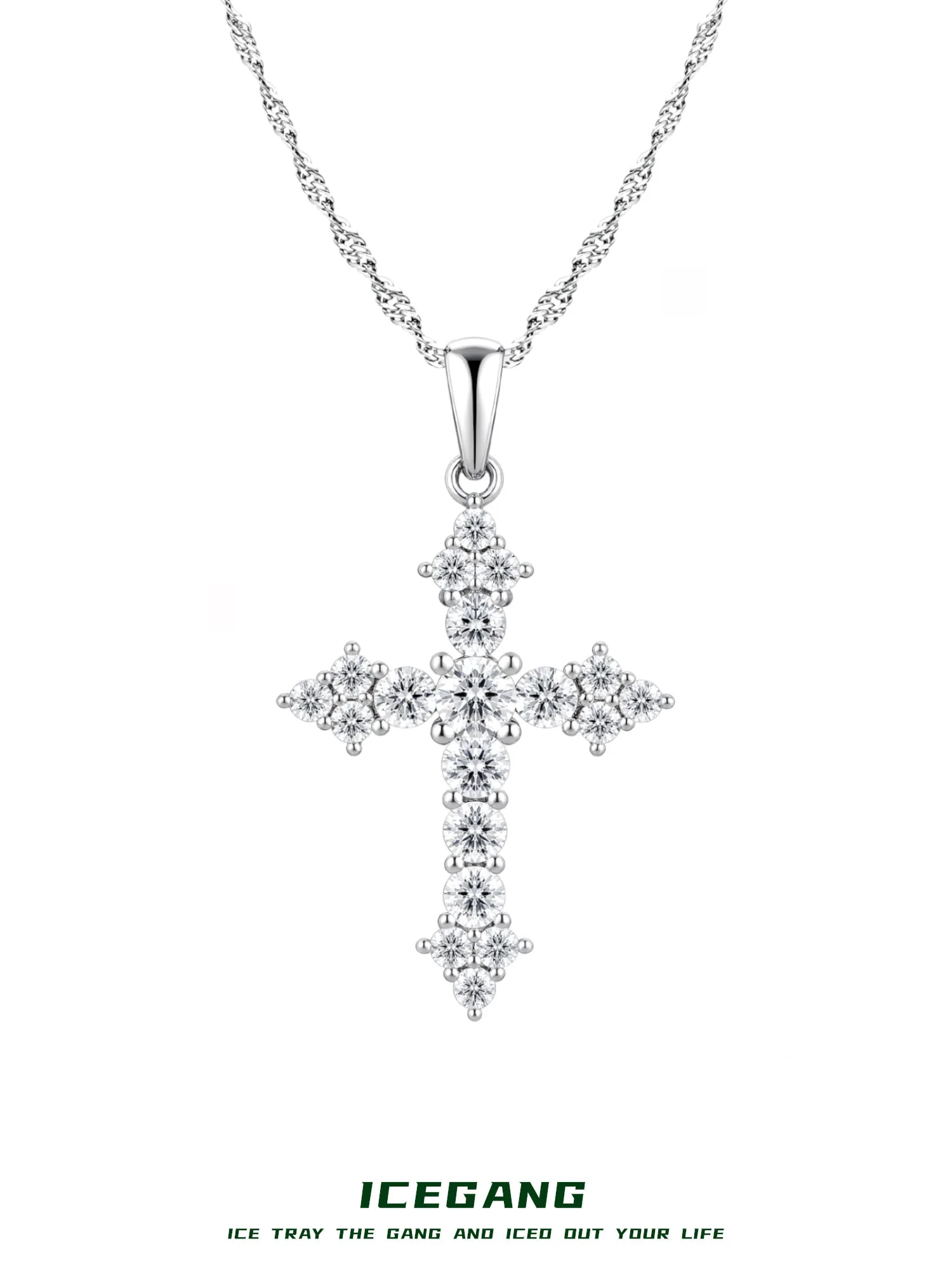 icegang-s925-silver-cross-pendant-diamond-embedded-simple-chain-necklace-unisex-couple-fashion-jewelry-silver-color