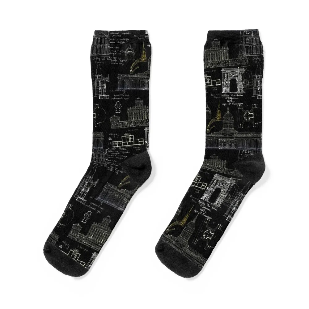 

architectural study Socks Sports winter thermal floral Women Socks Men's