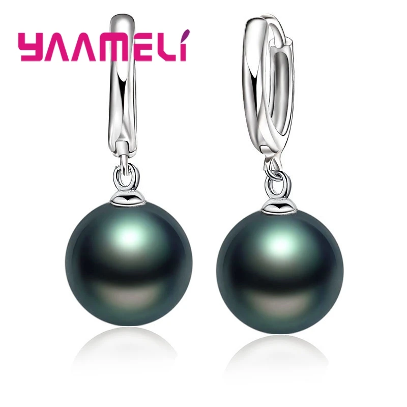 Fashion Freshwater Pearl Earring Accessories 925 Sterling Silver Huggie Earwire Hoop Earrings For Women/Girls