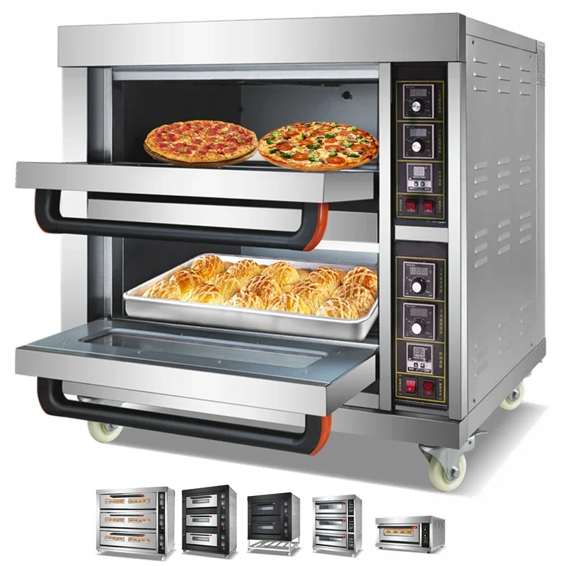 Commercial deck outdoor bakery cake toaster bread baking horno para pan a electric gas pizza oven gas oven price for sale bakery