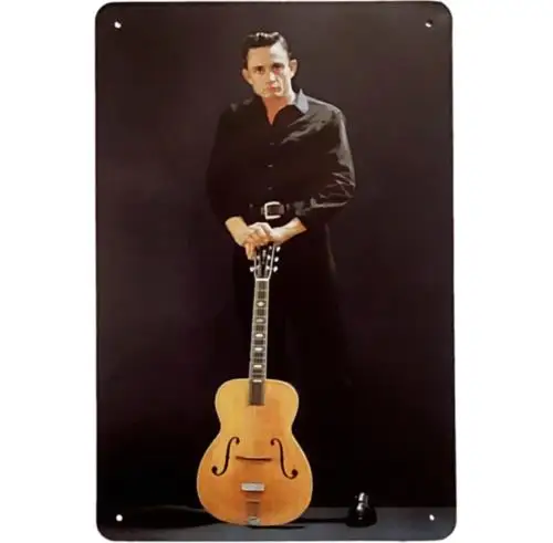 Vintage Johnny Cash Metal Sign The Man In Black Country Music Tin Sign 12