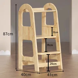 Children's Solid Wood Step Stool Bathroom Kitchen Multifunctional Two Tier Stool Modern Ottomans Living Room Children Chairs