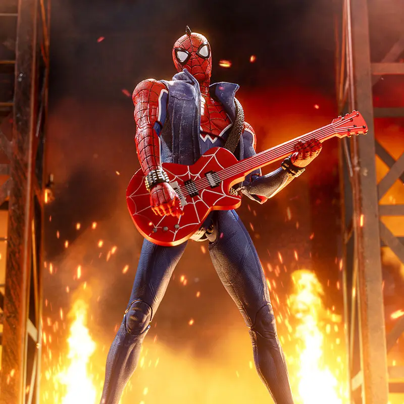 zd-marvel-spider-man-punk-suit-movable-figure-with-multiple-accessories-ideal-gift-for-men-decor-collectible-desktop-ornament