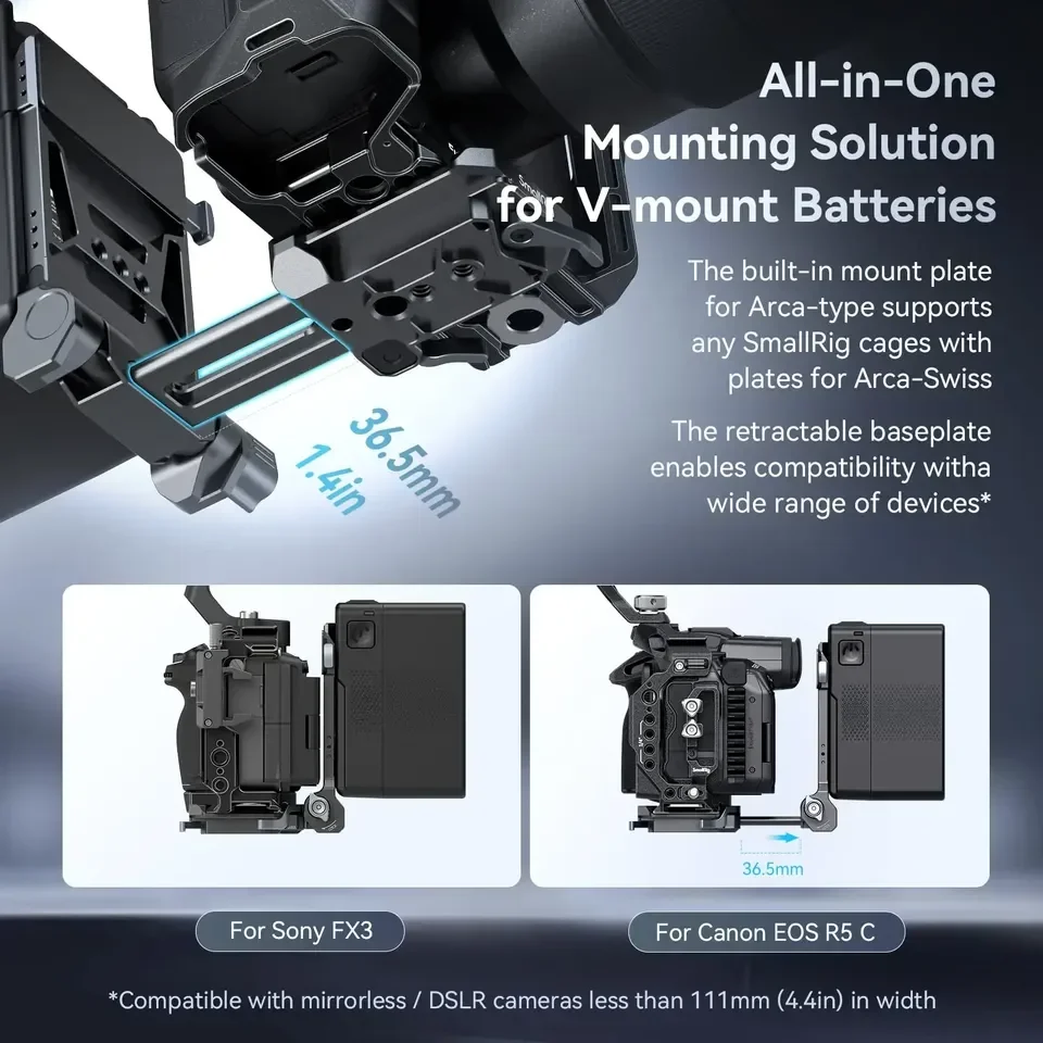 

NEW For SmallRig 4505 Aluminum V-Mount Battery Plate for // DSLR Cameras with Tripod Mount 1/4"-20 & 3/8"-16 Threads