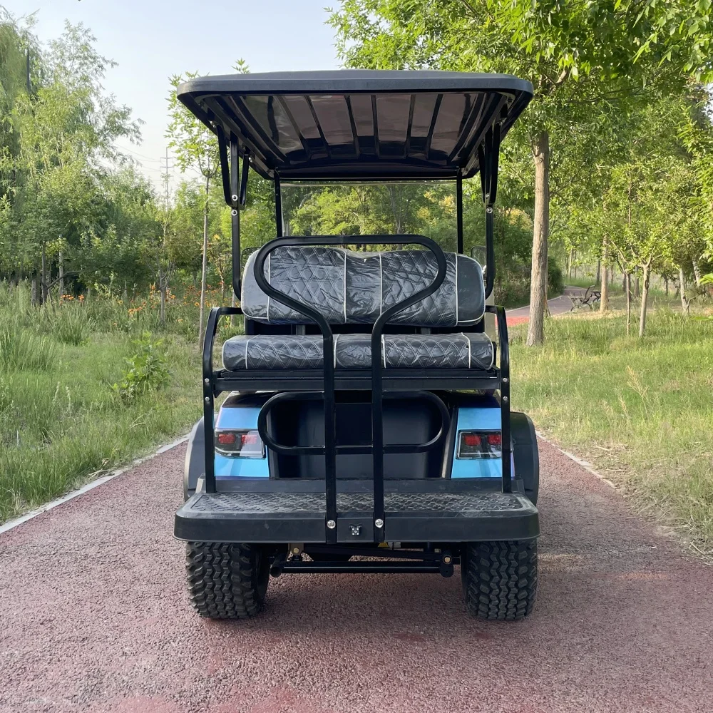 

Новый дизайн, электрический гольф-кар 2+2 места, двигатель 4кВт/5кВт, литиевая батарея 72В, с 12-дюймовыми внедорожными шинами