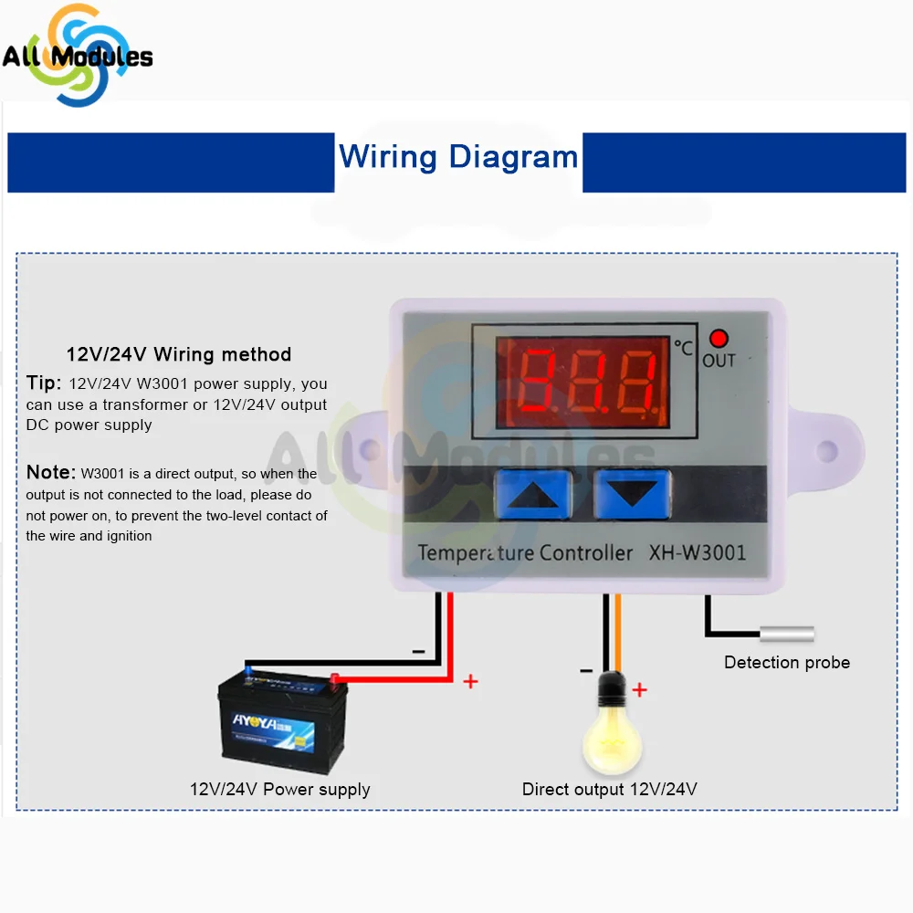 XH-W3001 XH-W3002 Microcomputer Digital Temperature Controller Thermostat Intelligent Electronic Temperature Control Switch