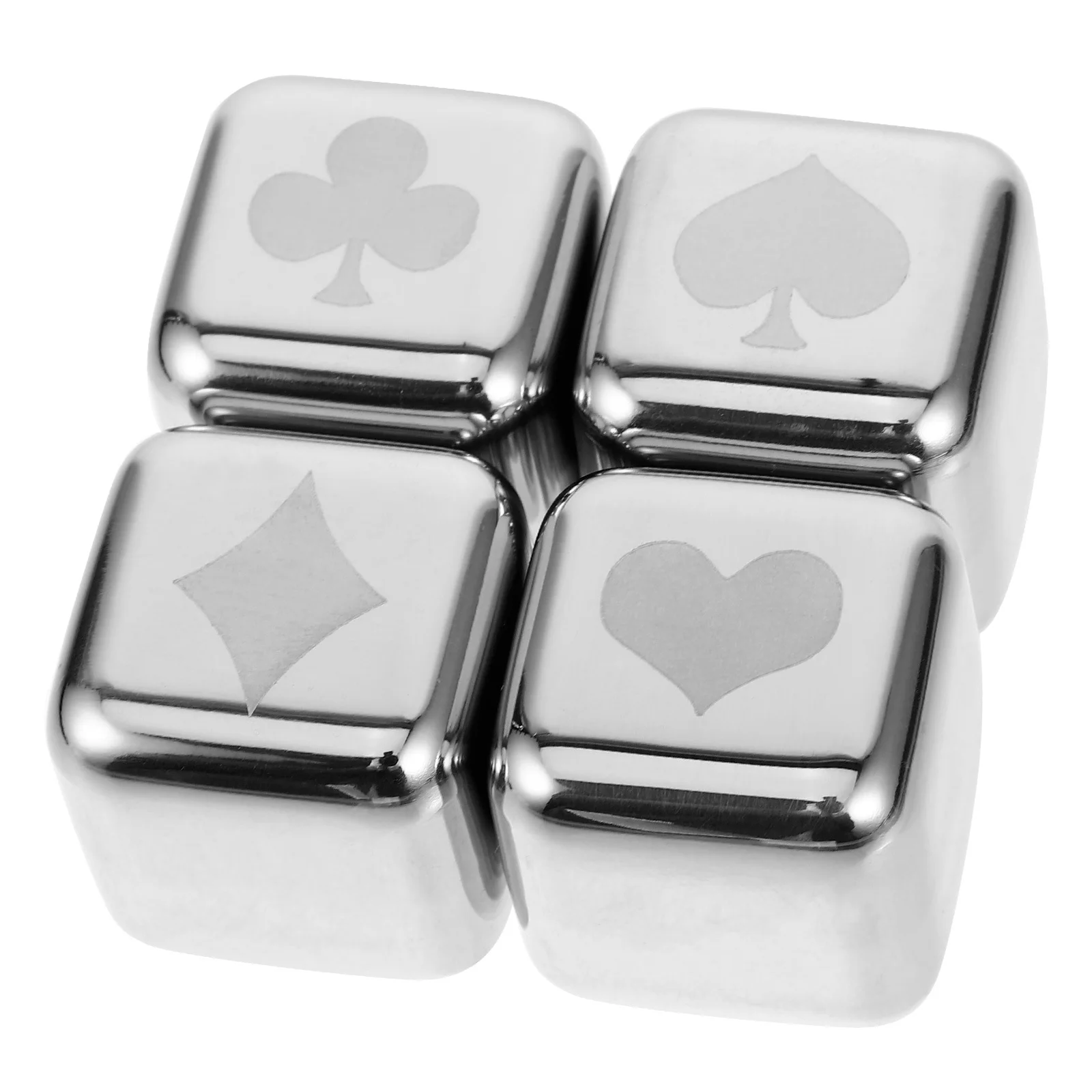 

4Pcs Reusable Ice Cubes Stainless Steel Whiskey Stones Set for Wine Beer Cocktail Cooling Drink Rocks Stainless Steel Ice Cube