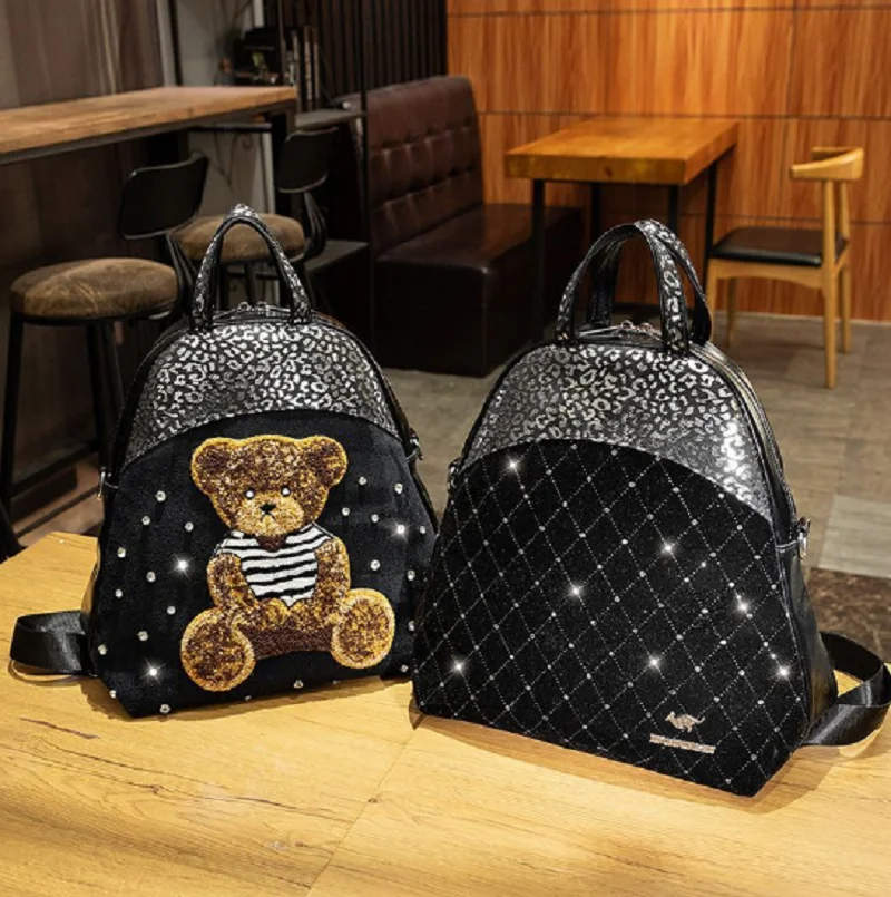 Korean New Fashion Luxury High Quality Soft Leather Travel Backpacks Women's Large Capacity Shoulder Bags Totes Crossbody Bag