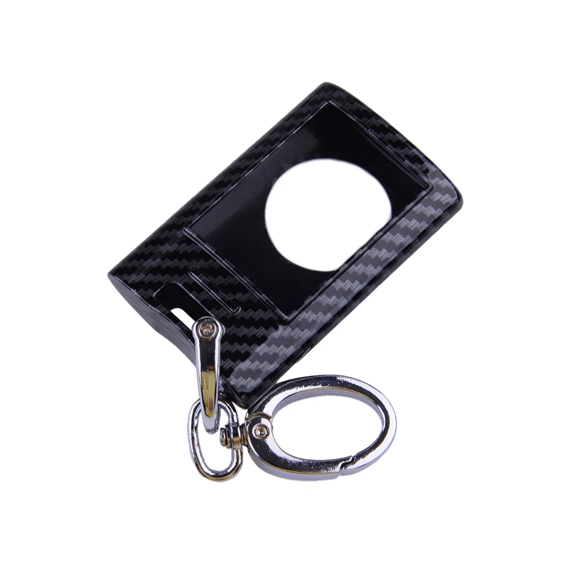 Carbon Fiber Style Remote Key Fob Case Cover Shell with Chain Fit for Cadillac DTS STS Escalade CTS SRX XTS Chevrolet Corvette