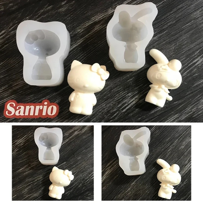 

Sanrio Hello Kitty Silicone Mold Melody Soap Mold Cartoon Handmade Soap Making 3D DIY Cake Chocolate Ice Cube Baking Candle Tool