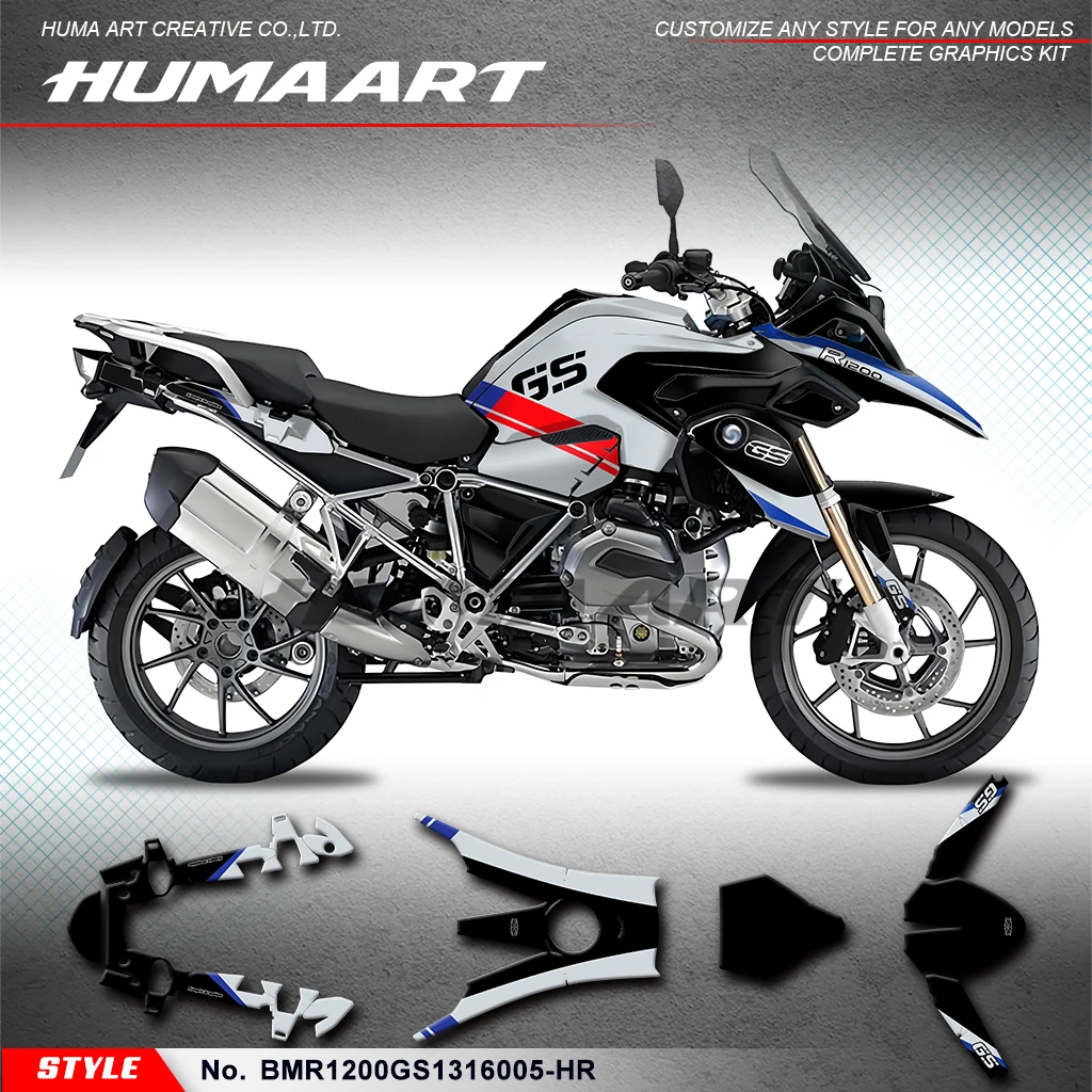 

Комплект графических наклеек HUMAART для R1200 GS R1200GS 2013 2014 2015 2016, обновленный дизайн, BMR1200GS1316005-HR